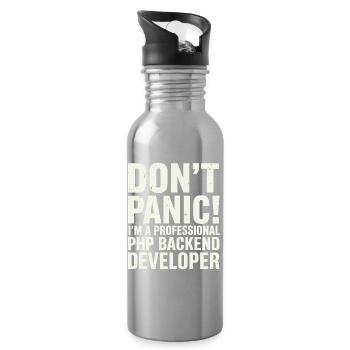 Don't Panic I'm A Professional PHP Backend  - Trinkflasche mit integriertem Trinkhalm - Lightsilver - Rechts