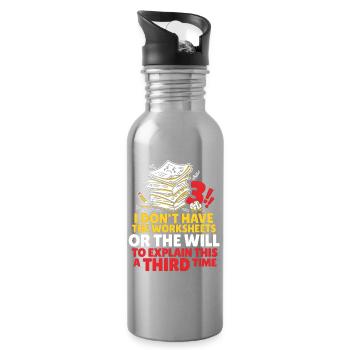 No More Explanations Meme - Water bottle with straw - silver - Right
