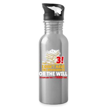 Dritter Aufschieber-Tee - Trinkflasche mit integriertem Trinkhalm - Lightsilver - Rechts