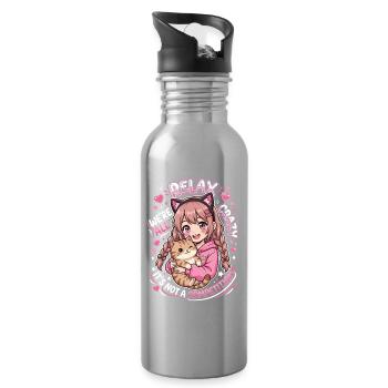 Relax We're All Crazy Competition - Water bottle with straw - silver - Right
