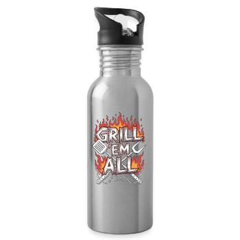 Restaurant Chef Grill 'Em All Professional Chef - Water bottle with straw - silver - Right
