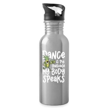 Dancing is the language my body speaks - Water bottle with straw - silver - Right