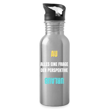 Alles eine Frage der Perspektive T-Shirt AU Urlaub - Trinkflasche mit integriertem Trinkhalm - Lightsilver - Rechts
