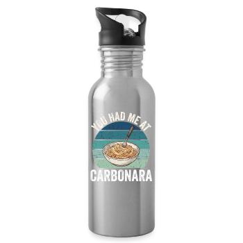 You had me at Carbonara. - Water bottle with straw - silver - Right