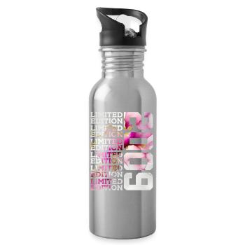 LIMITED EDITION 2009 - 17 YEARS - 17TH BIRTHDAY - Water bottle with straw - silver - Right