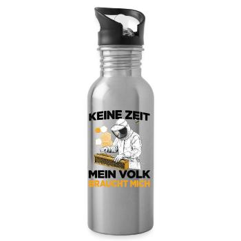 Bienen Fan Imkerhut Imkeranzug Imker - Trinkflasche mit integriertem Trinkhalm - Lightsilver - Rechts