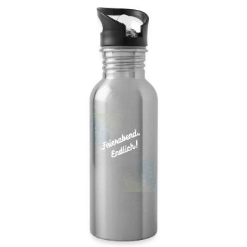 Heimatliebe Nord Feierabend Endlich!  - Trinkflasche mit integriertem Trinkhalm - Lightsilver - Rechts