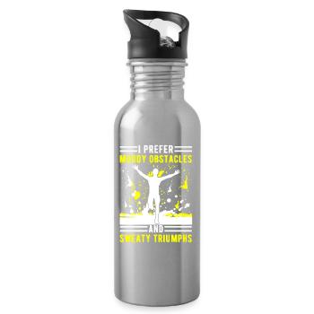 Coureur de campagne et entraîneur de cross-country - Unique Cross - Gourde avec paille intégrée - argent clair - Droite