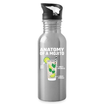 Hen Party Team Mojito Cocktail Bartender - Water bottle with straw - silver - Right