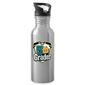 Rising 5th Grader, First Day Photo, Older Elementa - Water bottle with straw - silver - Right