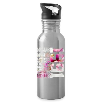 LIMITED EDITION 1991 - 35 YEARS - 35TH BIRTHDAY - Water bottle with straw - silver - Right