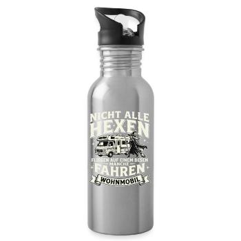 Hexen fahren Wohnmobil – Nicht Alle - Trinkflasche mit integriertem Trinkhalm - Lightsilver - Rechts