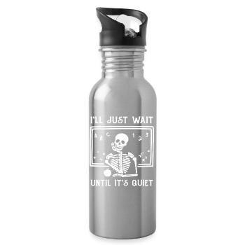 Quiet Time Skeleton Math - Water bottle with straw - silver - Right