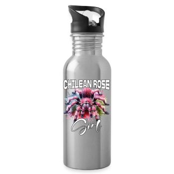 Chile Tarantula Girl - Water bottle with straw - silver - Right