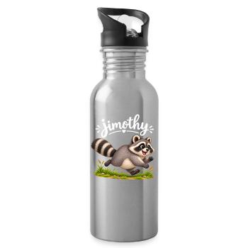 Jimothy Raccoon Meme - Water bottle with straw - silver - Right