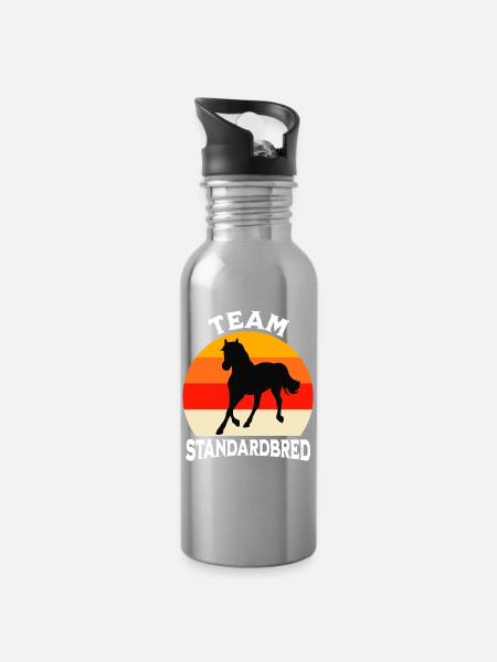 Team Traber - Trinkflasche mit integriertem Trinkhalm - Lightsilver