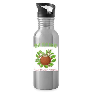 Zeit für Mate – Südamerikanische Tradition - Trinkflasche mit integriertem Trinkhalm - Lightsilver - Rechts