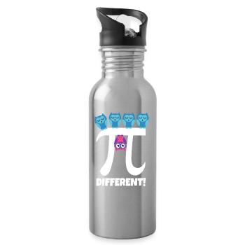Pi Different Süße Eule Be Different Mathe Lehrer - Trinkflasche mit integriertem Trinkhalm - Lightsilver - Rechts
