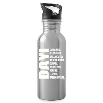 Dayi Definition Türkischer Onkel Geschenk Ideen - Trinkflasche mit integriertem Trinkhalm - Lightsilver - Rechts