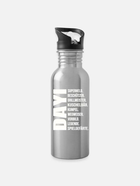 Dayi Definition Türkischer Onkel Geschenk Ideen - Trinkflasche mit integriertem Trinkhalm - Lightsilver