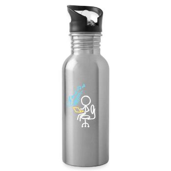 Der Klang des Fokus - Trinkflasche mit integriertem Trinkhalm - Lightsilver - Rechts