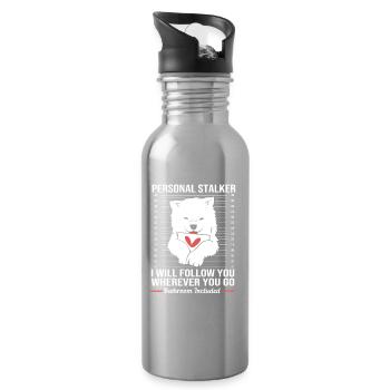 Samojede - Trinkflasche mit integriertem Trinkhalm - Lightsilver - Rechts