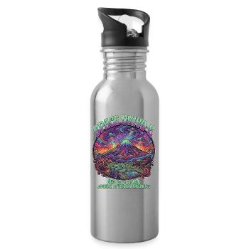 Mt. Fuji and UFO Ukiyo-e Psychedelic Trip  - Trinkflasche mit integriertem Trinkhalm - Lightsilver - Rechts