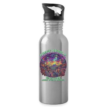 Neo Edo Fest and UFO Ukiyo-e Psychedelic Trip - Trinkflasche mit integriertem Trinkhalm - Lightsilver - Rechts