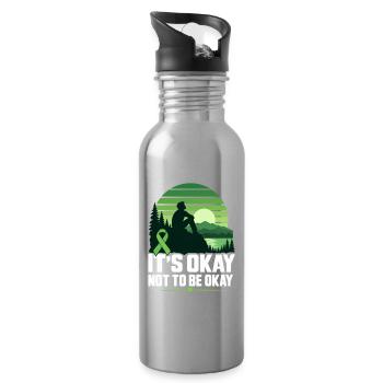 IT'S OKAY NOT TO BE OKAY – Mentale Gesundheit Bewu - Trinkflasche mit integriertem Trinkhalm - Lightsilver - Rechts