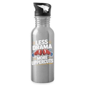 Less Drama More Uppercuts Gloves Boxing Gloves - Trinkflasche mit integriertem Trinkhalm - Lightsilver - Rechts