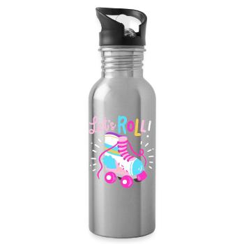 Roller Skating Spruch Humor - Trinkflasche mit integriertem Trinkhalm - Lightsilver - Rechts