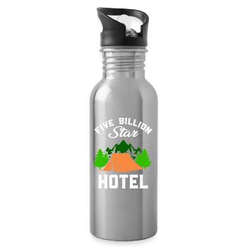 Camping Camping Campen Zelten Cadeau - Gourde avec paille intégrée - argent clair - Droite