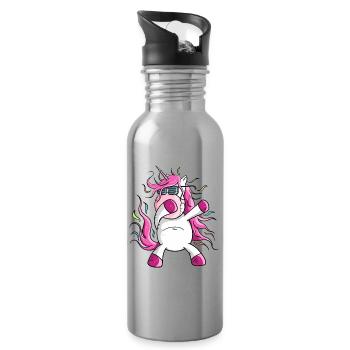 Cool Dabbendes Unicorn I Dab Dance I Dabbing - Gourde avec paille intégrée - argent clair - Droite