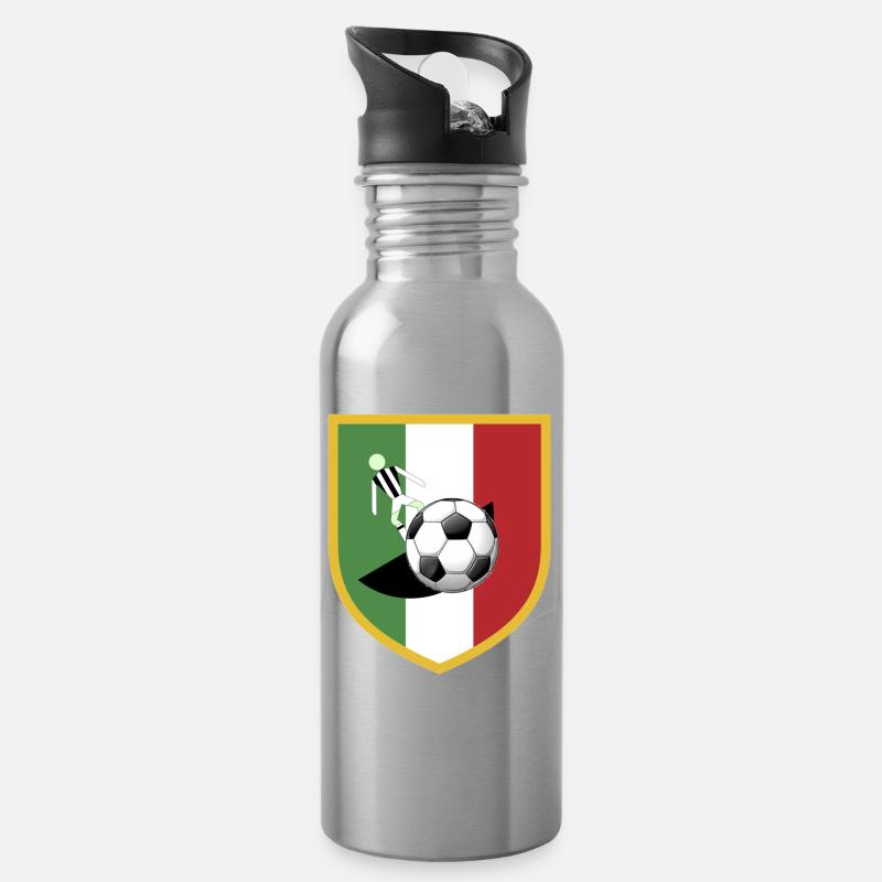 subbuteo-scudetto-bianconero - Gourde avec paille intégrée - argent clair