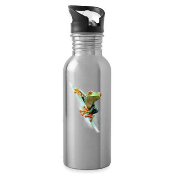 Frog - Water bottle with straw - silver - Right