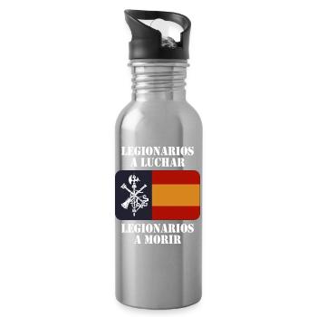 Legionnaires to Fight 2 (dark) - Water bottle with straw - silver - Right
