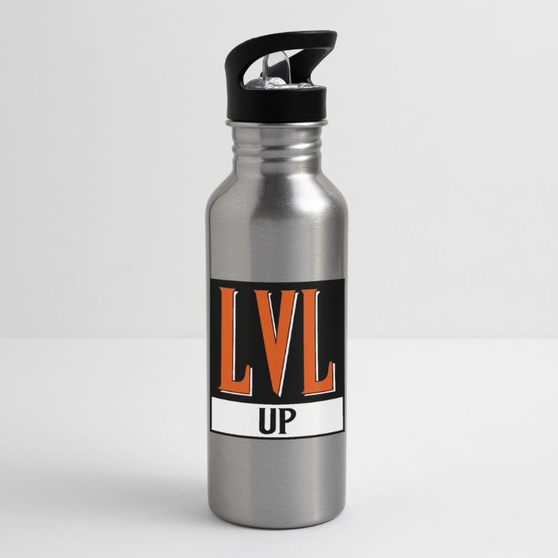 level up nerd cod Water bottle with straw