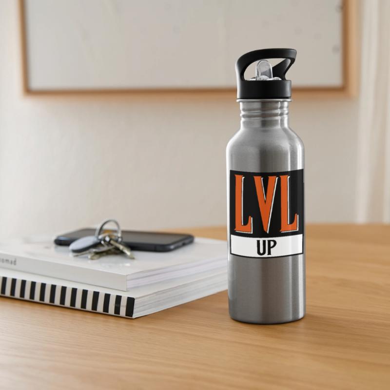 level up nerd cod Water bottle with straw