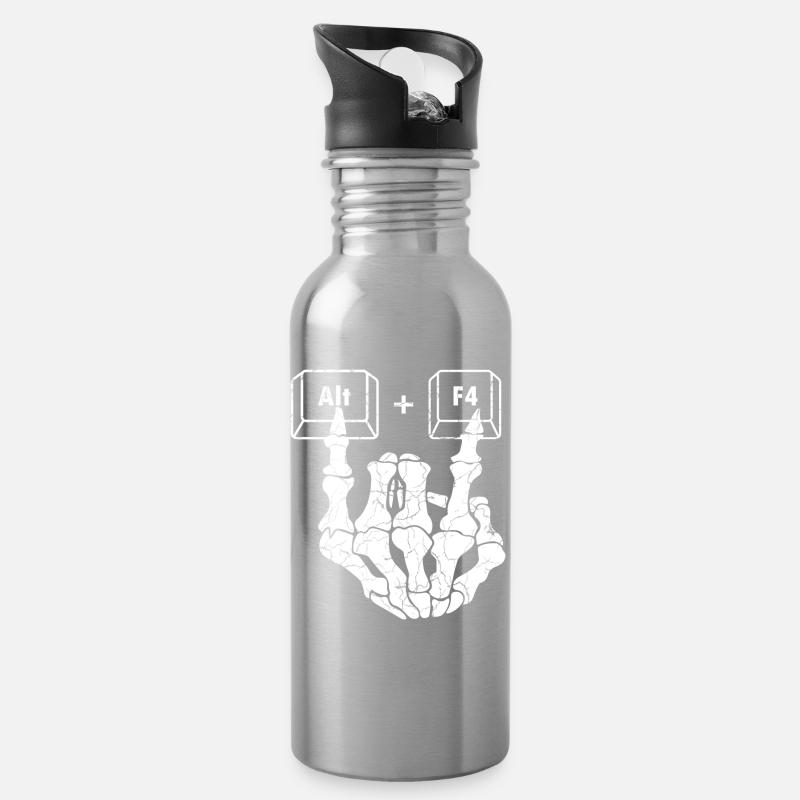 Humorvolle Anatomie Hand Multiple Choice - Trinkflasche mit integriertem Trinkhalm - Lightsilver