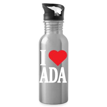 T-shirt I love Ada gift idea t-shirt - Water bottle with straw - silver - Right
