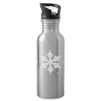 Flocon de neige Neige - Gourde avec paille intégrée - argent clair - Droite