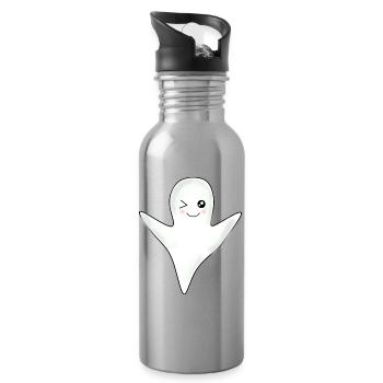 Kawaii Gespenst Geister Halloween Halloweenkostüm - Trinkflasche mit integriertem Trinkhalm - Lightsilver - Rechts