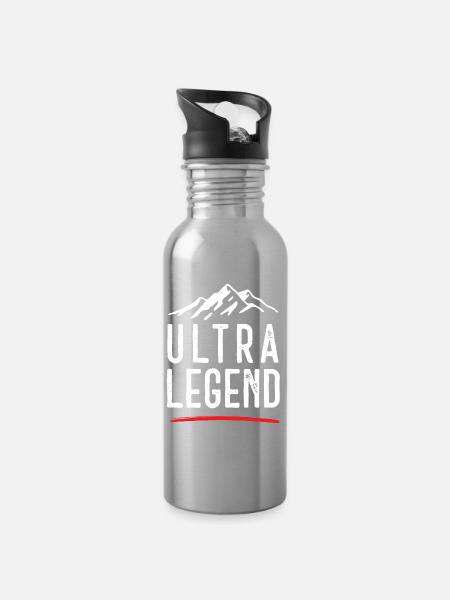 Ultra Legende - Trinkflasche mit integriertem Trinkhalm - Lightsilver