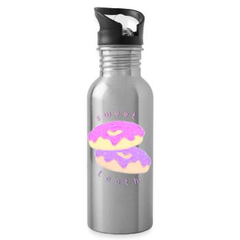 Sweet Tooth - Water bottle with straw - silver - Right