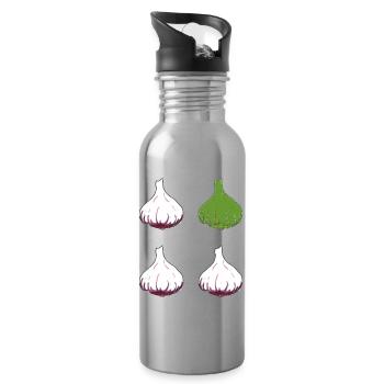knoblauch 4er - Trinkflasche mit integriertem Trinkhalm - Lightsilver - Rechts