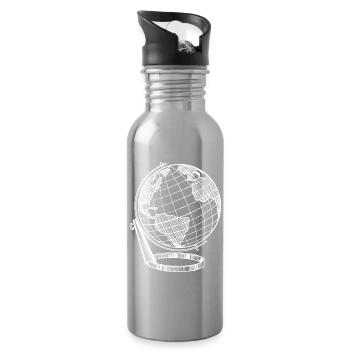 perfekter Globus Weiß Reise Erde - Trinkflasche mit integriertem Trinkhalm - Lightsilver - Rechts