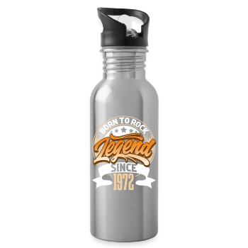 1972 Year of birth Birthday Legend Born To Rock - Water bottle with straw - silver - Right