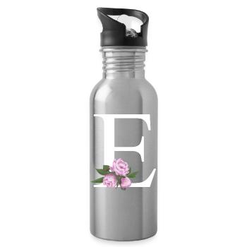 E - Trinkflasche mit integriertem Trinkhalm - Lightsilver - Rechts