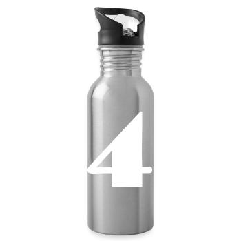 4,4 JAHRE,4. GEBURTSTAG,4 JAHRE JUBILÄUM - Trinkflasche mit integriertem Trinkhalm - Lightsilver - Rechts