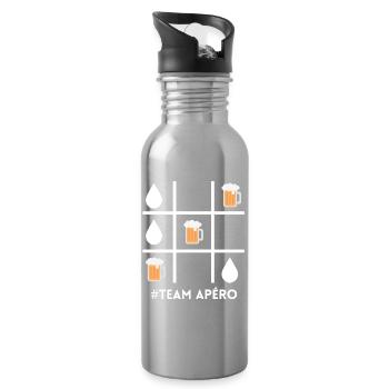 Apéro-Team, Bier, Bierfan - Trinkflasche mit integriertem Trinkhalm - Lightsilver - Rechts